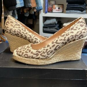 Jcrew animal print espadrille wedges